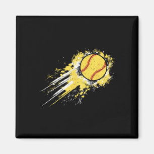 Imã Jogador de Softbol Amante de Softbol Vintage Homen