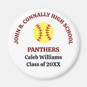 Imã Jogador de Softbol Personalizado da Maroon High Sc