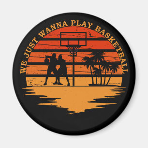 Imã jogador de sol do basquete vintage
