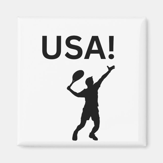 Imã Jogador de tênis dos EUA usando ponto como bola (Frente)