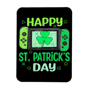 Ímã Jogador de Vídeo Shamrock Feliz Dia de São Patríci