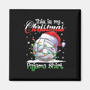 Imã Jogador de Voleibol de Natal Pajama Xmas