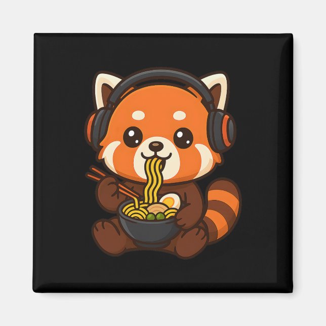 Imã Jogador do Red Panda Gaming Comendo Ramen  (Frente)