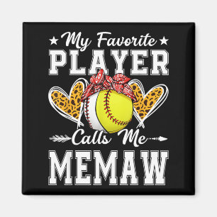 Imã Jogador Favorito Chama Memaw Beisebol Softbol