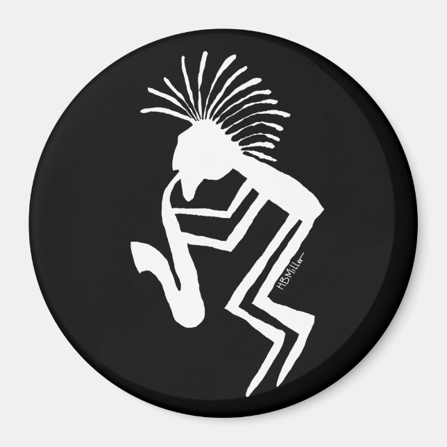 Imã Jogador Kokopelli Saxaphone Petrogliph (Frente)