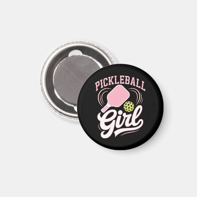 Imã Jogadora de Pickleball Menina (Front/Back)