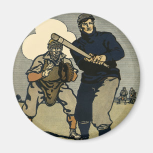 Imã Jogadores de beisebol esportivo vintage, arte esti