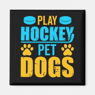 Imã Jogar Cachorros de Pet de Hockey