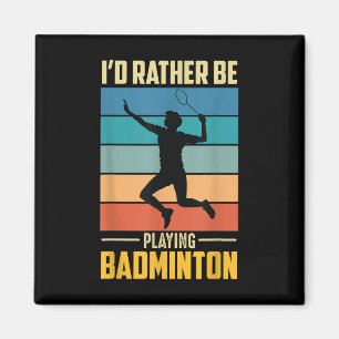 Imã Jogar Jogo de Jogador de Badminton Retro Peteca de