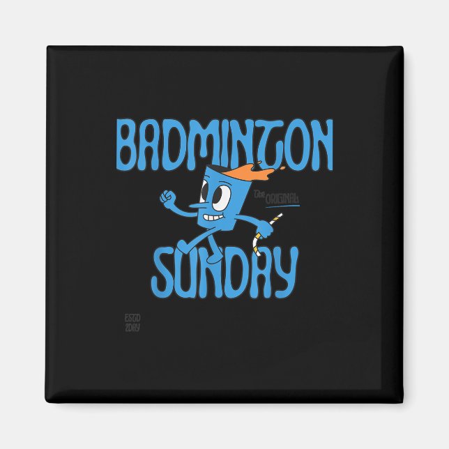 Imã Jogo de Badminton de domingo com raquete e peteca  (Frente)