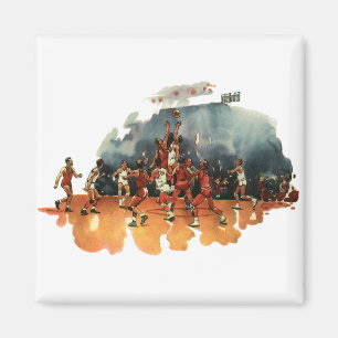 Imã Jogo de Basquete Esportivo Vintage, Jogadores de B