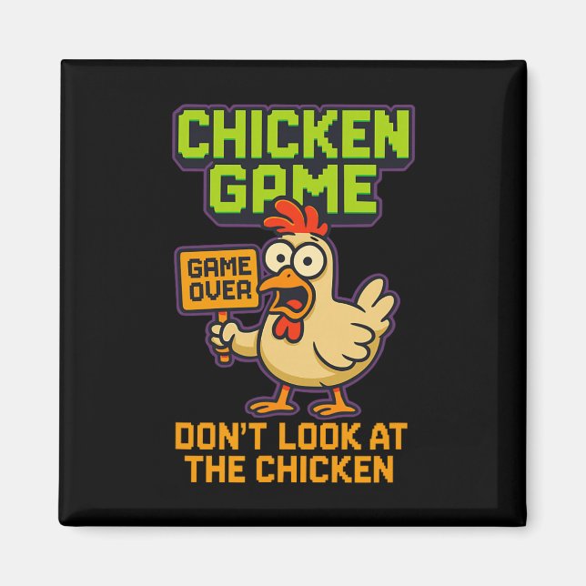 Imã Jogo de Frango Terminou Gamer Divertido Pixel Arca (Frente)