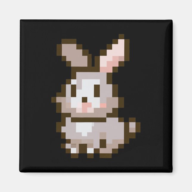 Imã Jogo de Páscoa Pixelado Bonito e Pixelado Coelhinh (Frente)
