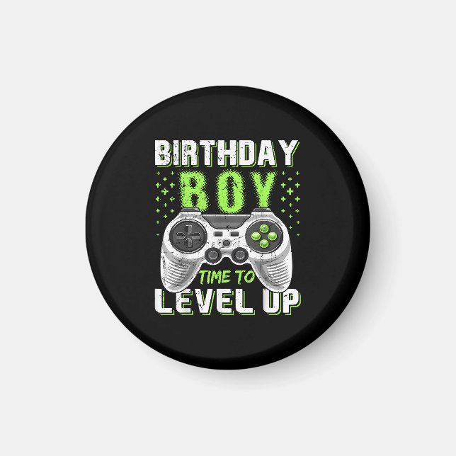 Imã Jogo de Vídeo do Birthday Boy Level Up (Frente)