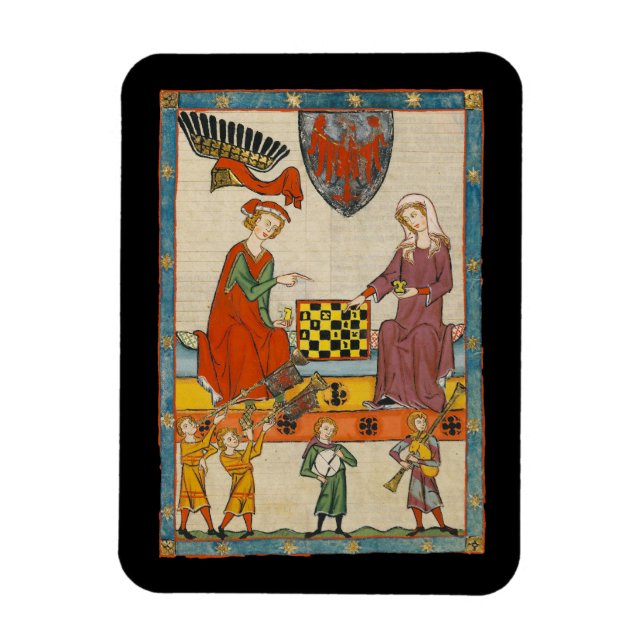 Ímã Jogo de Xadrez Codex Manesse Século XIV (Vertical)
