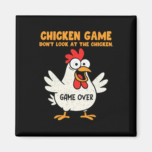 Imã Jogo Engraçado do Frango Não Olhe para o Frango An (Frente)