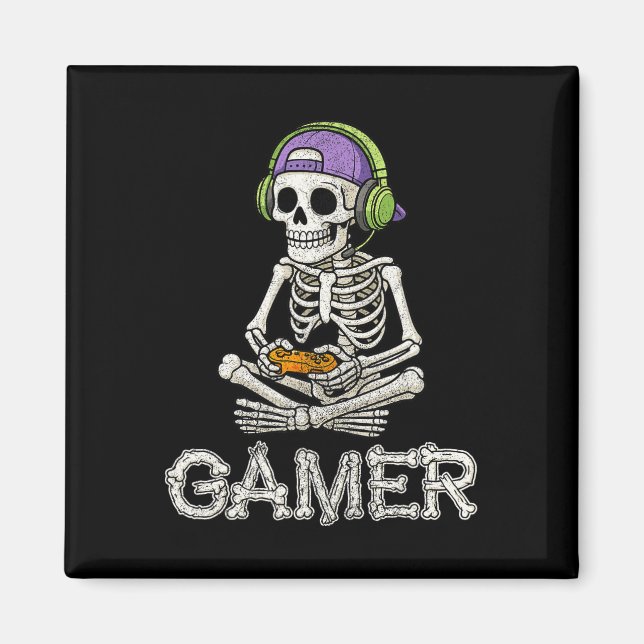 Imã Jogo Engraçado Skeleton Jovens Jovens Jovens Jogos (Frente)