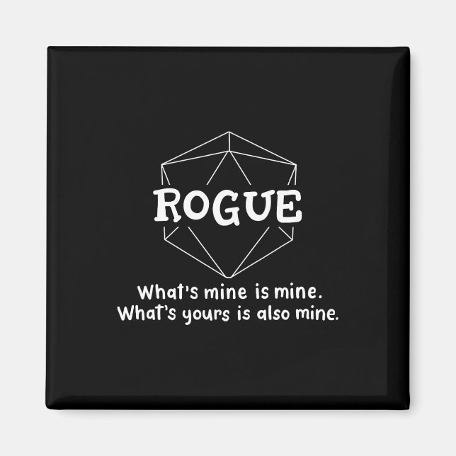 Imã Jogos de RPG Personagem Engraçado Rogue Piada (Frente)
