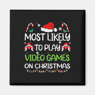 Imã Jogos de Vídeo de Natal Família Gamer Mais Prováve