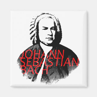 Imã Johann Sebastian Bach retrata e letras vermelhas