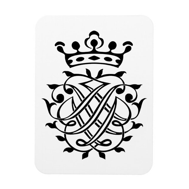 Ímã Johann Sebastian Bach Seal Crest Monograma Insigni (Vertical)