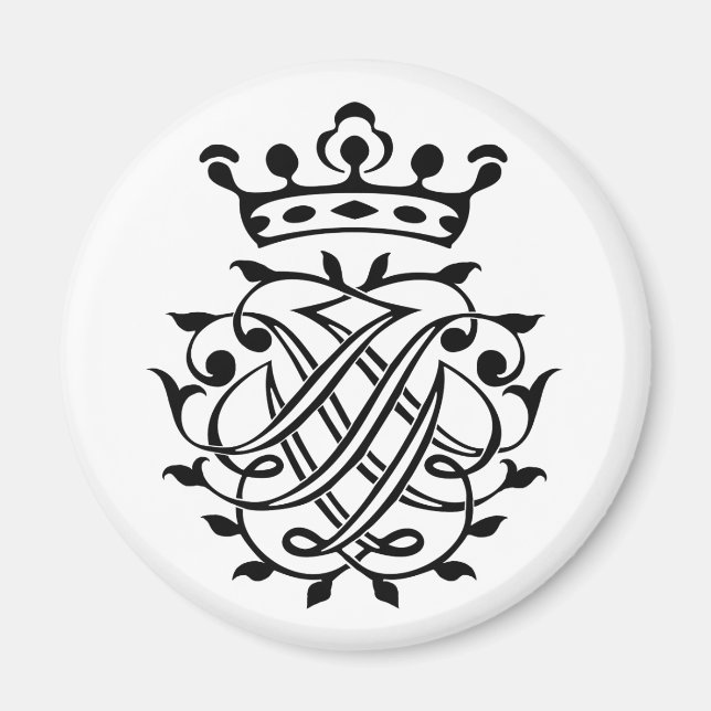 Imã Johann Sebastian Bach Seal Crest Monograma Insigni (Frente)