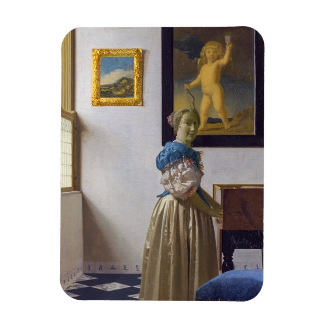 Ímã Johannes Vermeer - Dama de pé em uma Virgínia (Vertical)