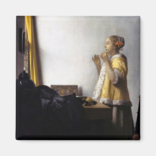 Imã Johannes Vermeer - Jovem Mulher com Colar Pérola (Frente)