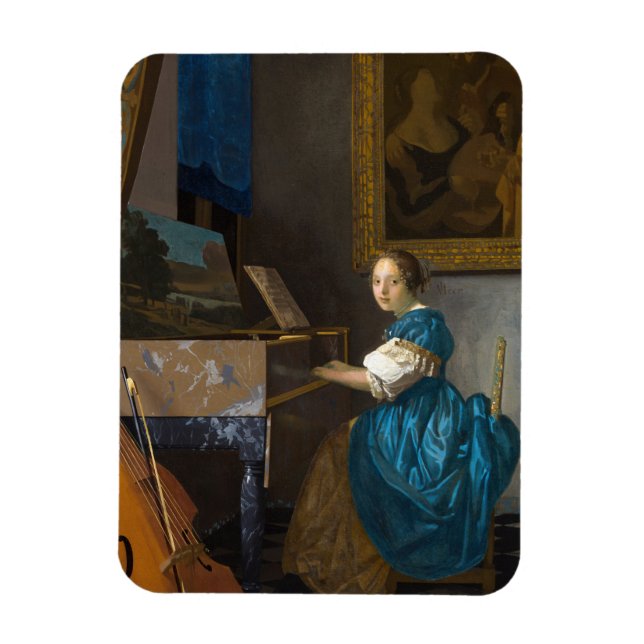 Ímã Johannes Vermeer - Lady Sentada em uma Virgem (Vertical)