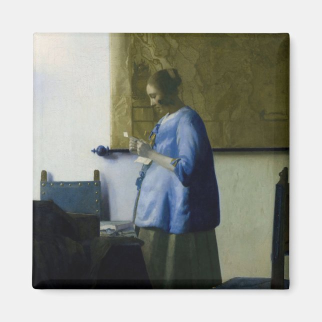 Imã Johannes Vermeer - Mulher a azul lendo uma letra (Frente)