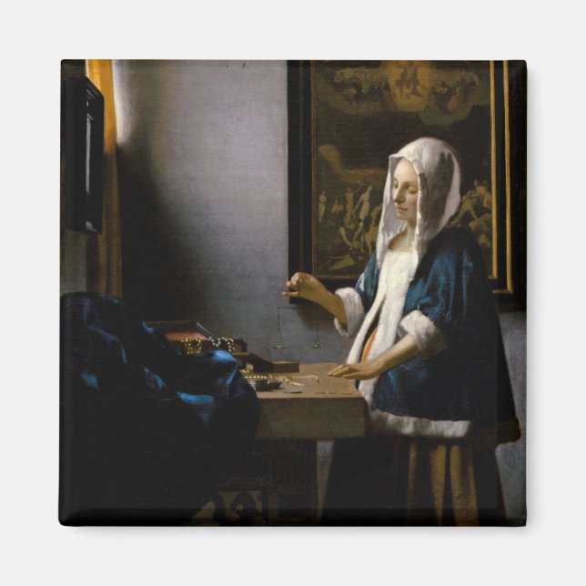 Imã Johannes Vermeer - Mulher Equilibrando (Frente)