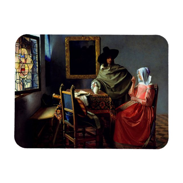 Ímã Johannes Vermeer - O Vidro do Vinho (Horizontal)