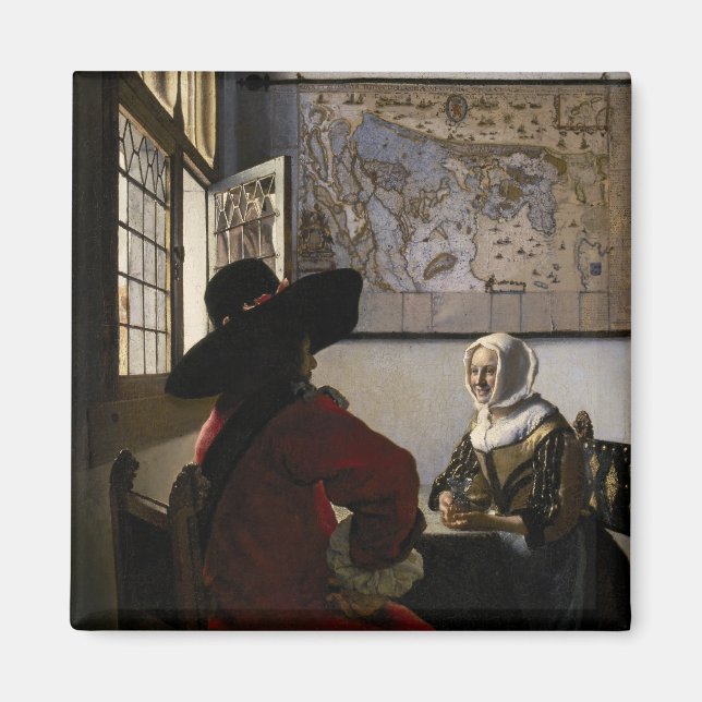Imã Johannes Vermeer - Oficial com uma Garota Rindo (Frente)