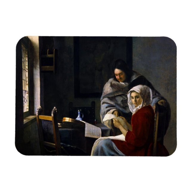 Ímã Johannes Vermeer - Rapariga Interrompida em Sua Mú (Horizontal)