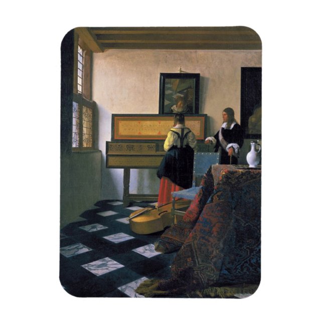 Ímã Johannes Vermeer, van Delft, A lição de música (Vertical)