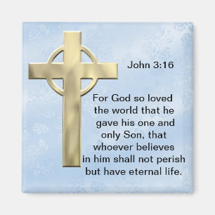 Imã John 3:16 (azul)