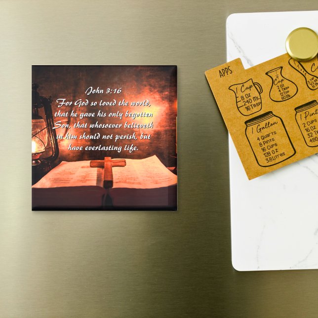 Imã John 3:16 Deus tão amado pelo mundo, lanterna (John 3:16 God so loved the world, lantern Magnet
)