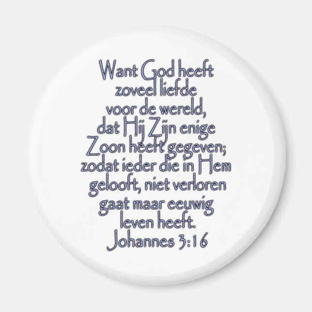 Imã John 3:16 Holandês (Frente)