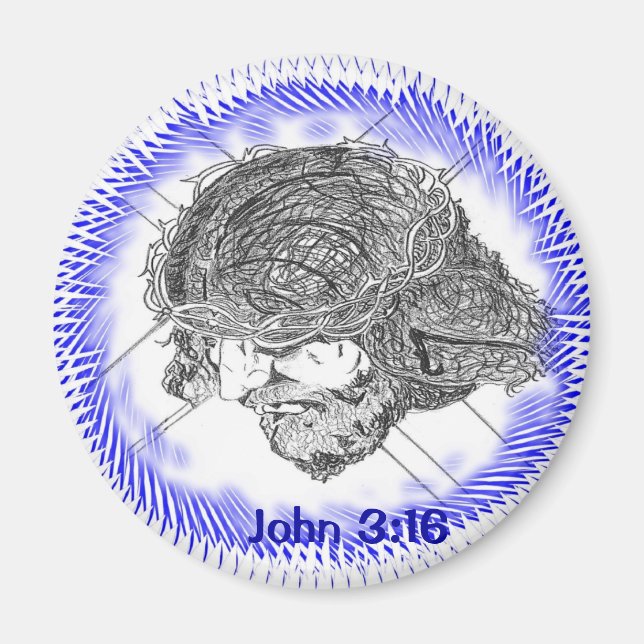 Imã John 3:16 Magnet de Crucificação (Frente)