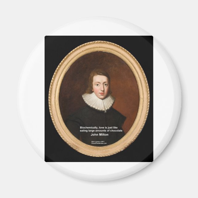 Imã John Milton Love & Chocolate Quote Dons & Cards (Frente)