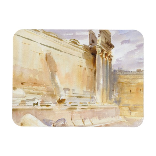 Ímã John Singer Sargent - Templo de Baco, Baalbek (Horizontal)