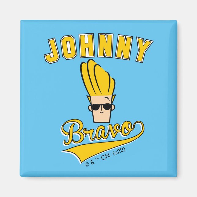 Imã Johnny Bravo Collegiate Graphic (Frente)