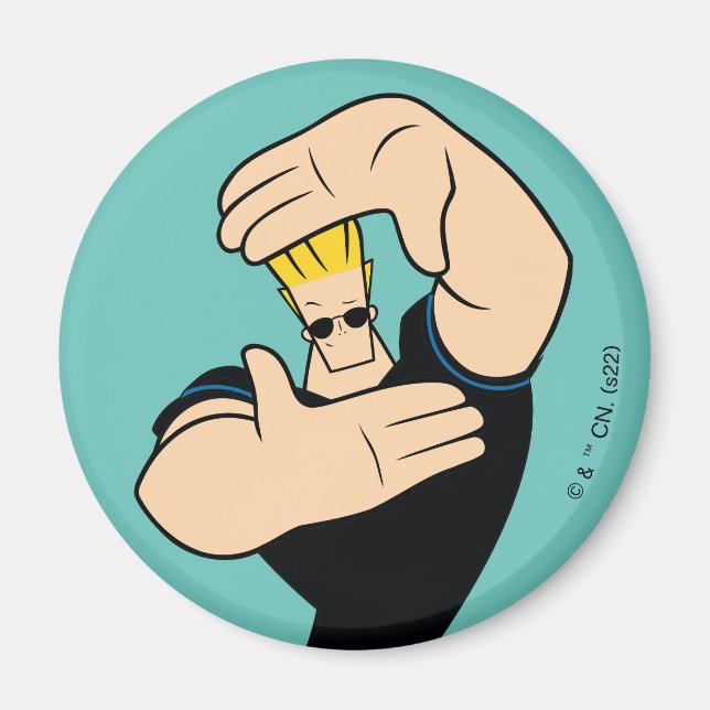 Imã Johnny Bravo Picture Frame Pose (Frente)