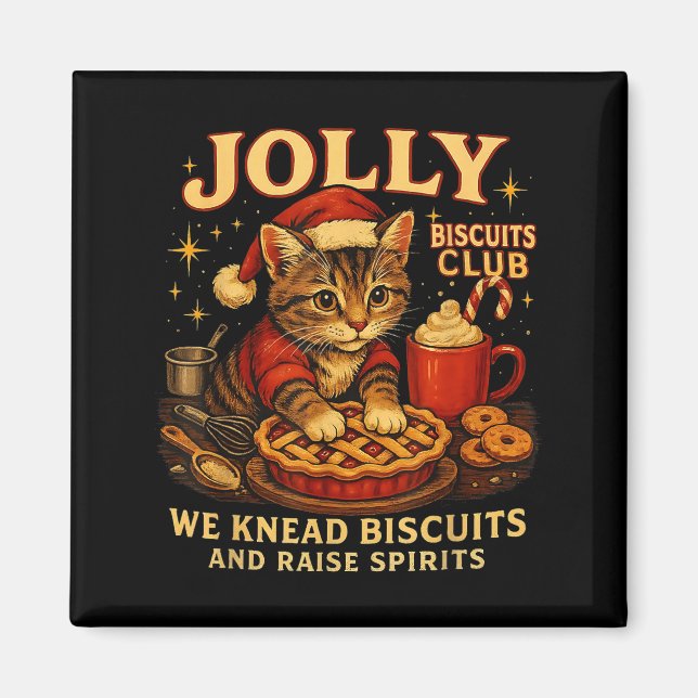 Imã Jolly Biscuits Club We Knead Cat Xmas  (Frente)