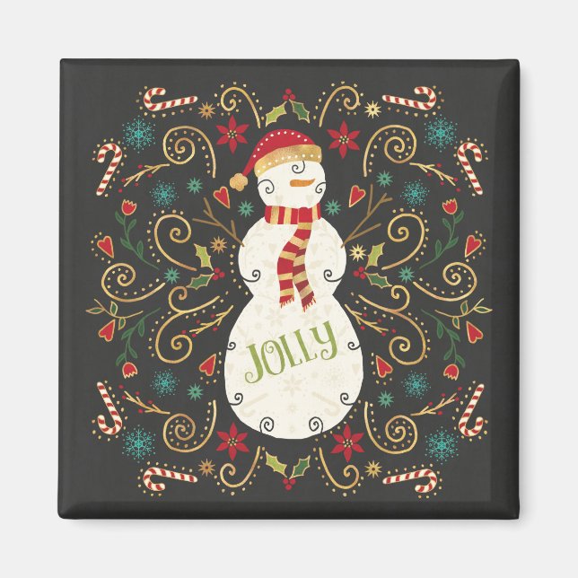 Imã Jolly Otomi Holiday Snowman (Frente)