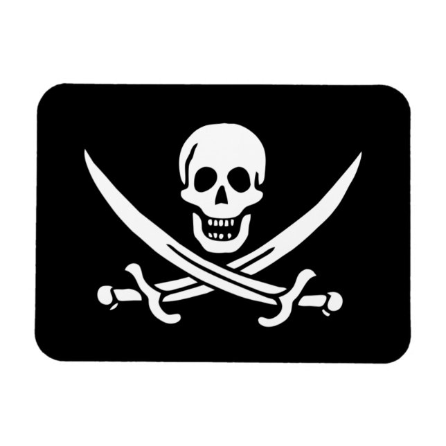 Ímã Jolly Roger Pirate Flag (Horizontal)