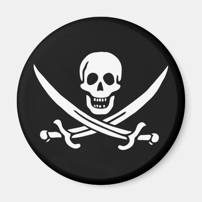 Imã Jolly Roger Pirate Flag Magnet (Frente)
