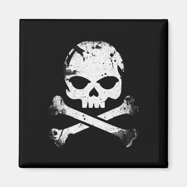 Imã Jolly Roger Pirate Skull E Crossbones Flag Hallo (Frente)