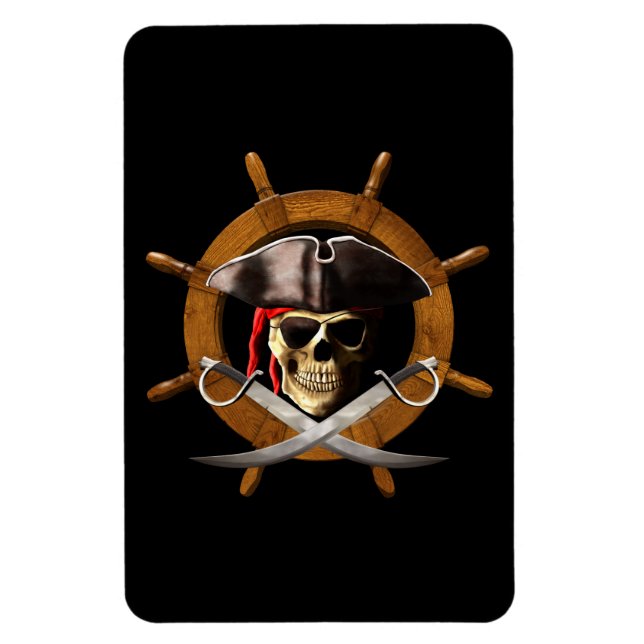 Ímã Jolly Roger Pirate Wheel (Vertical)