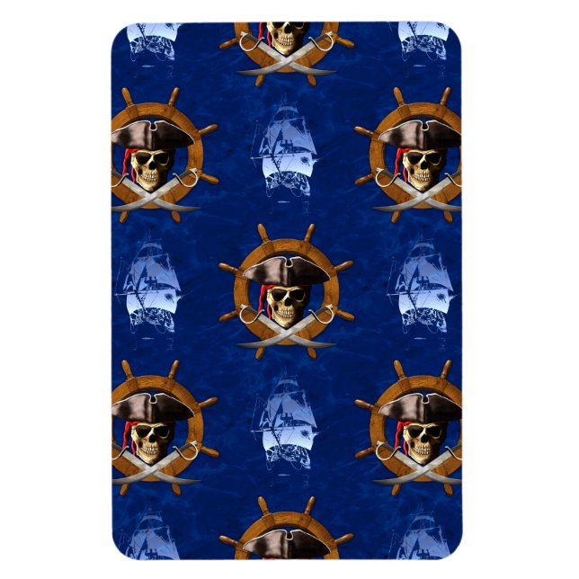 Ímã Jolly Roger Pirate Wheel (Vertical)